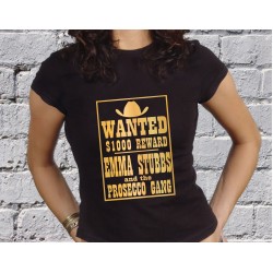 Personalised Wanted Prosecco T shirt